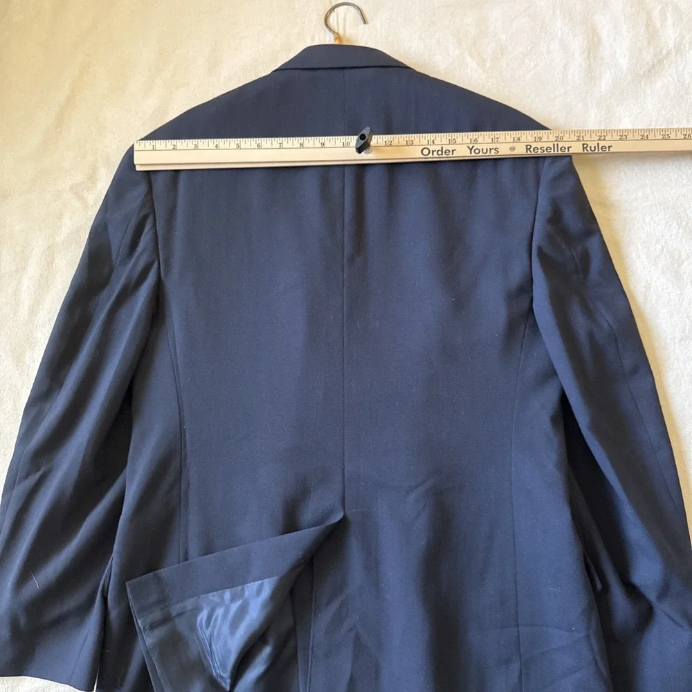 Brooks Brothers Double Breasted Blazer Mens 43R Navy Blue Gold Crest Buttons USA